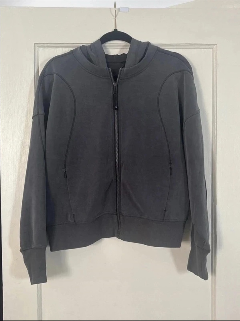 lululemon athletica Women's Charcoal Gray Zip-Up Bomber Hoodie